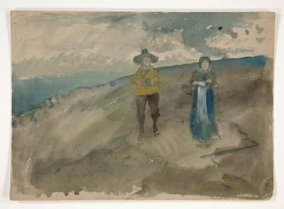 Deux figures dans un paysage (recto); Étude d
