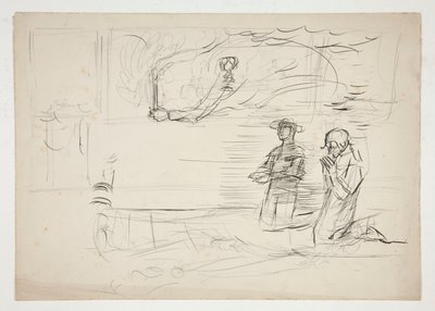 Deux figures en prière : étude pour - Edwin Austin Abbey