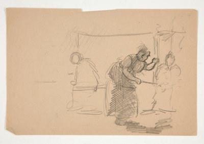 Illustration non identifiée - Étude de cuisine avec figure - Edwin Austin Abbey