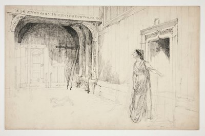 Femme et chien dans un intérieur - Edwin Austin Abbey