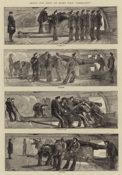 Exercice de gros canon à bord du HMS Excellent - Edwin Buckman
