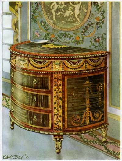 Commode en bois de satin incrusté avec montures en bronze doré, 1911-1912 - Edwin Foley