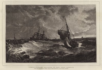 Pêche, chalutiers retournant au port, Great Yarmouth - Edwin Hayes