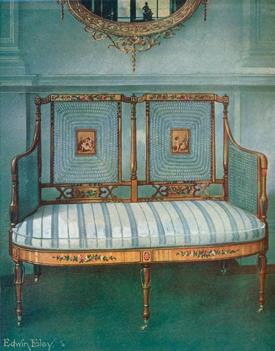 Canapé en satinwood peint - Edwin John Foley