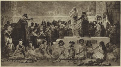 Le marché matrimonial babylonien (photogravure) - Edwin Longsden Long