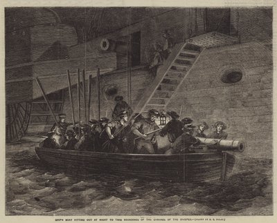 Bateau de navire préparé la nuit pour sonder le canal du Dniepr - Edwin Thomas Dolby