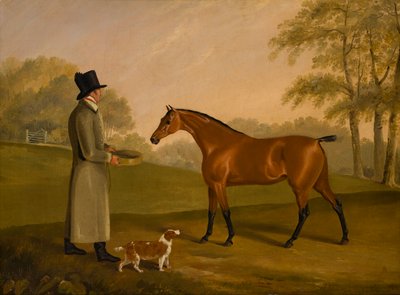 Un cheval dans un paysage avec le palefrenier, David Bennet - Edwin W. Cooper