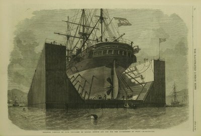 Ponton flottant ou dock préparé par MM. Rennie and Son pour le gouvernement espagnol - Edwin Weedon