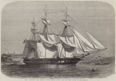 HMS Euryalus, le navire dans lequel le prince Alfred fait son premier voyage en mer - Edwin Weedon