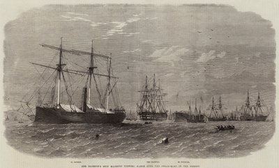 Le navire de Sa Majesté Majestic surveillant les béliers à vapeur dans la Mersey - Edwin Weedon