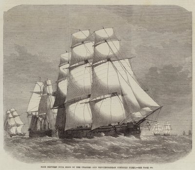 Course entre quatre navires de la flotte combinée de la Manche et de la Méditerranée - Edwin Weedon