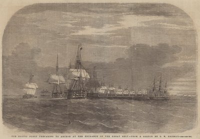La flotte baltique se préparant à ancrer à l