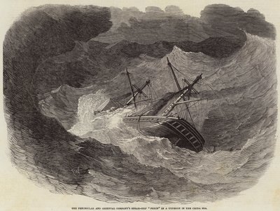 Le paquebot Pekin de la Peninsular and Oriental Company dans un typhon en mer de Chine - Edwin Weedon