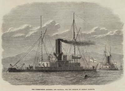 Les navires-tourelles Abyssinia et Magdala, pour la défense du port de Bombay - Edwin Weedon