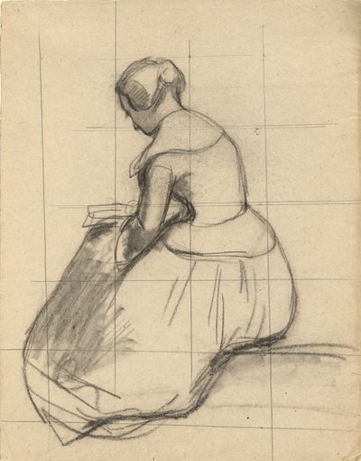 Femme lisant, esquisse pour la signature du pacte dans la cabine du Mayflower - Edwin White