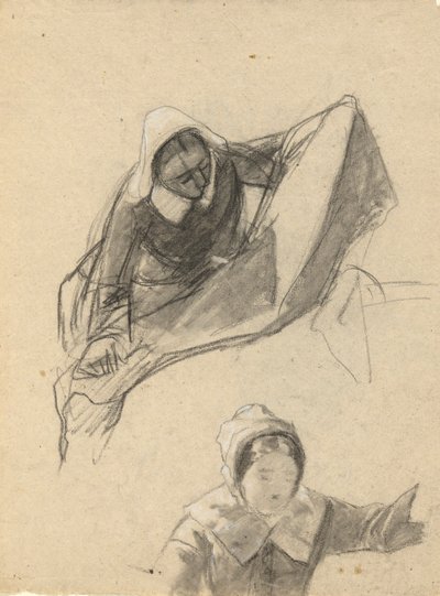 Femme, esquisse pour la signature du pacte dans la cabine du Mayflower - Edwin White