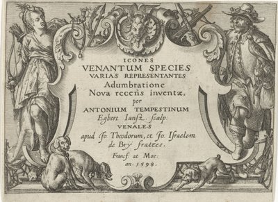Page de titre pour une série de scènes de chasse - Egbert Jansz.