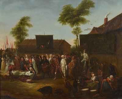 Un carnaval de village avec des personnages de la Commedia dell