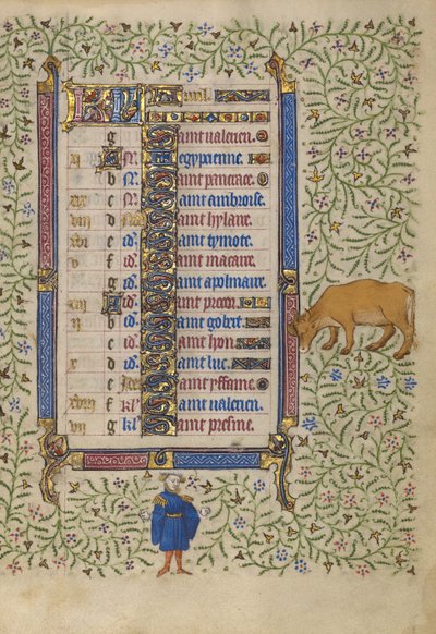 Page du calendrier pour le mois d