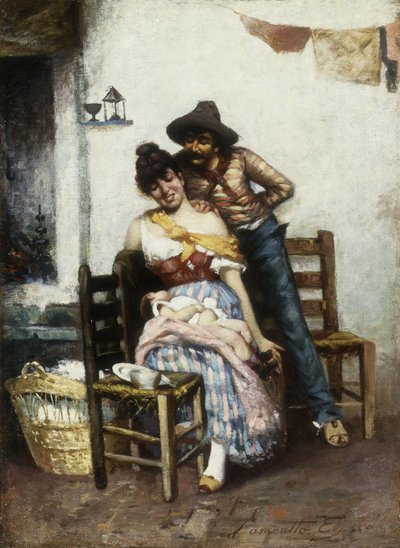 La Famille heureuse, 1860 - Egisto Lancerotto