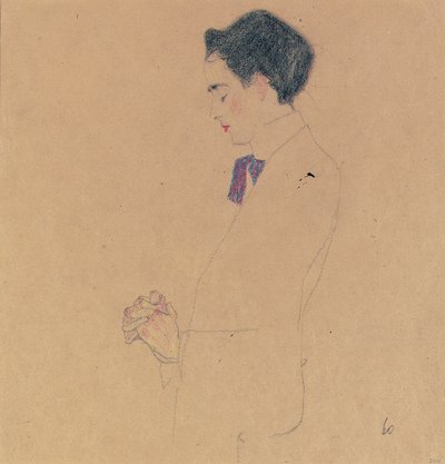 Anton Faistauer avec les mains croisées, 1909 - Egon Schiele
