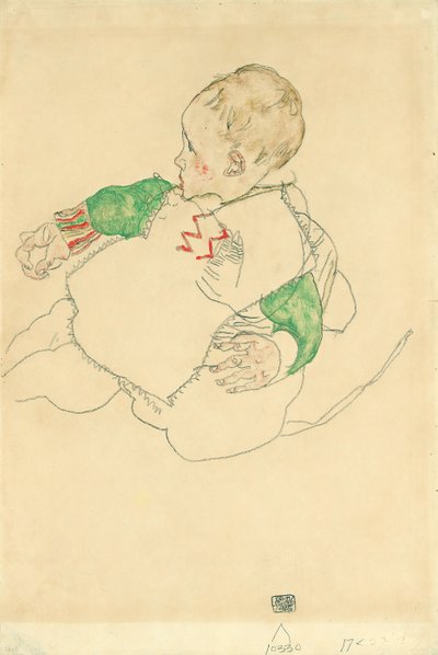 Enfant avec manches vertes - Egon Schiele