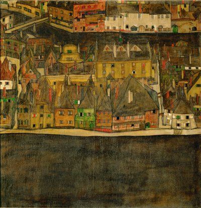La petite ville ou Petite ville (oil on canvas) - Egon Schiele