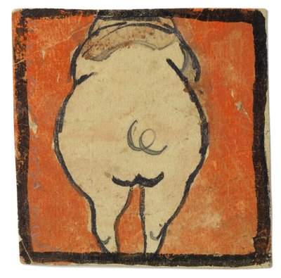 Entwurf für eine Wanddekoration im Atelier Wattmanngasse (Schwein von hinten?) - Egon Schiele