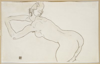 Femme nue agenouillée et se penchant vers la gauche, 1918 - Egon Schiele