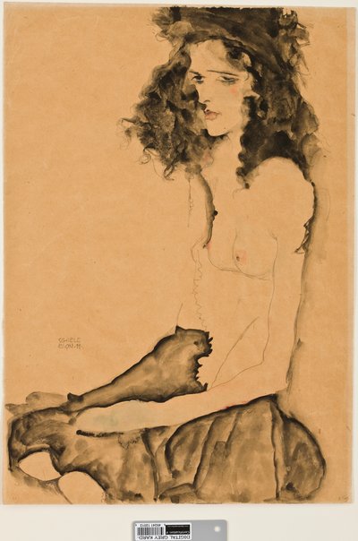 Fille aux cheveux noirs, 1911 - Egon Schiele