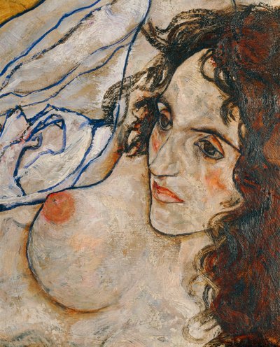 Liegende Frau (huile sur toile) - Egon Schiele