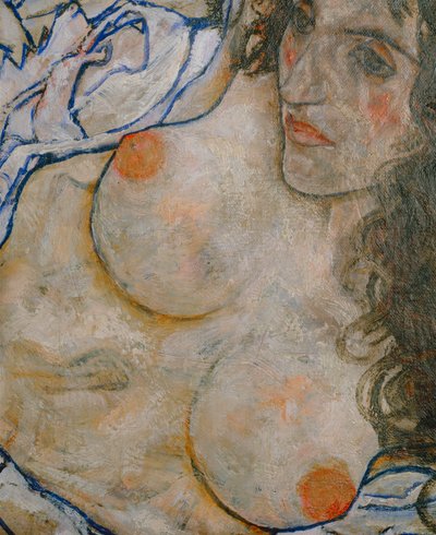 Liegende Frau (huile sur toile) - Egon Schiele