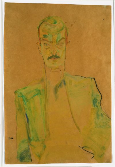 Nu sur tissu coloré, 1911 - Egon Schiele