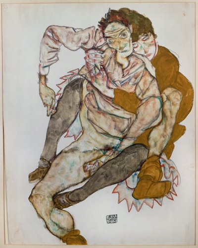 Couple assis - Egon Schiele