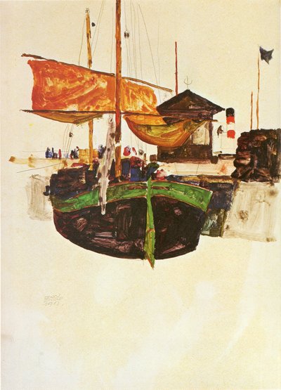 Navire à Trieste - Egon Schiele