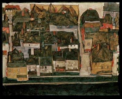 La petite ville IV (peinture sur toile) - Egon Schiele