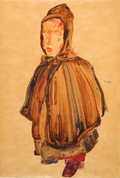 Femme avec bonnet - Egon Schiele