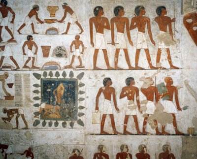 Travail des métaux et fabrication de briques (détail) - Egyptian 18th Dynasty