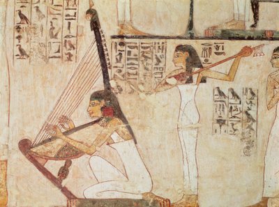 Deux musiciens, de la tombe de Rekhmire, Nouvel Empire - Egyptian 18th Dynasty