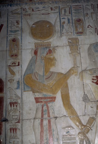 Relief peint représentant la déesse Hathor, chapelle d