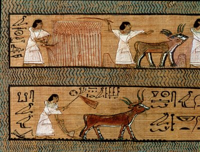 Moisson et labourage, détail d