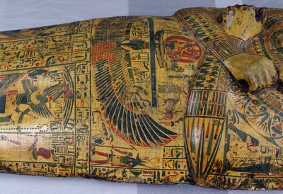 Détail du couvercle extérieur du cercueil de la momie de Nesyamun, probablement trouvé à Deir El-Bahri, Nouvel Empire, vers 1100 av. J.-C. - Egyptian 20th Dynasty