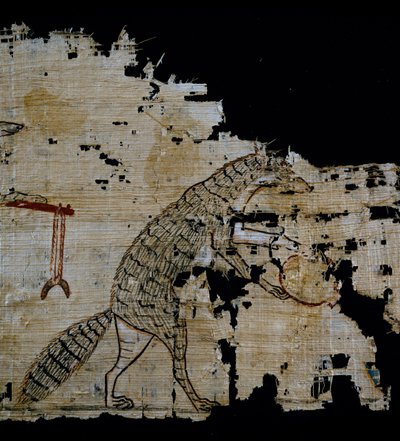 Papyrus représentant une scène satirique (détail) - Egyptian 20th Dynasty