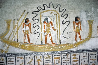 Rê dans le bateau de nuit, de la tombe de Ramsès VI, Nouvel Empire (vers 1145-1137 avant J.-C.) - Egyptian 20th Dynasty