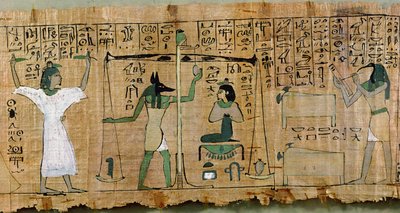 Papyrus funéraire de Djedkhonsouefankh représentant le jugement du défunt, Troisième Période Intermédiaire - Egyptian 21st Dynasty