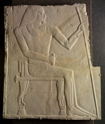 Relief de Nyankhnesut assis, de Saqqarah, c.2311-2281 av. J.-C. - Egyptian 6th Dynasty
