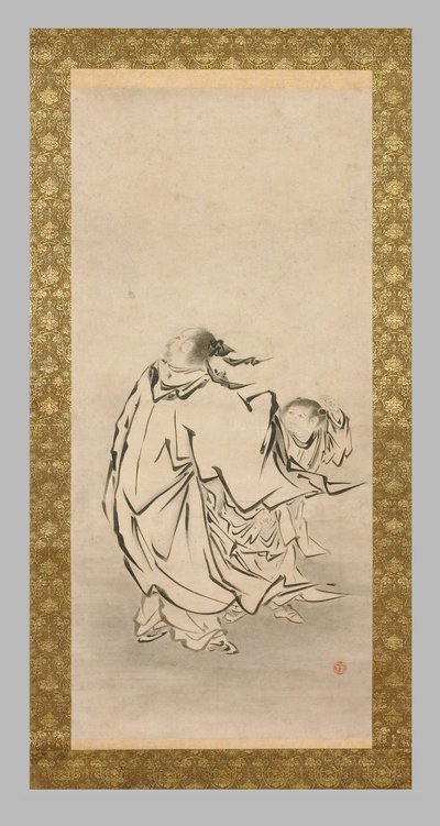 Deux Sennin, fin XVIe-début XVIIe siècle (aquarelle et encre sur papier monté sur soie, ivoire)
soie, ivoire) - Eitoku Kano