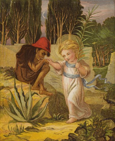 Un petit enfant souriant, portant une couronne lumineuse - Eleanor Fortescue Brickdale