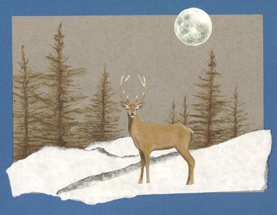 Rencontre nocturne, 2012 (aquarelle sur papier et collage) - Eleanor Grafton