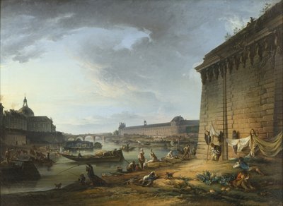 Vue de Paris depuis le quai sous le Pont Neuf - Elias Martin